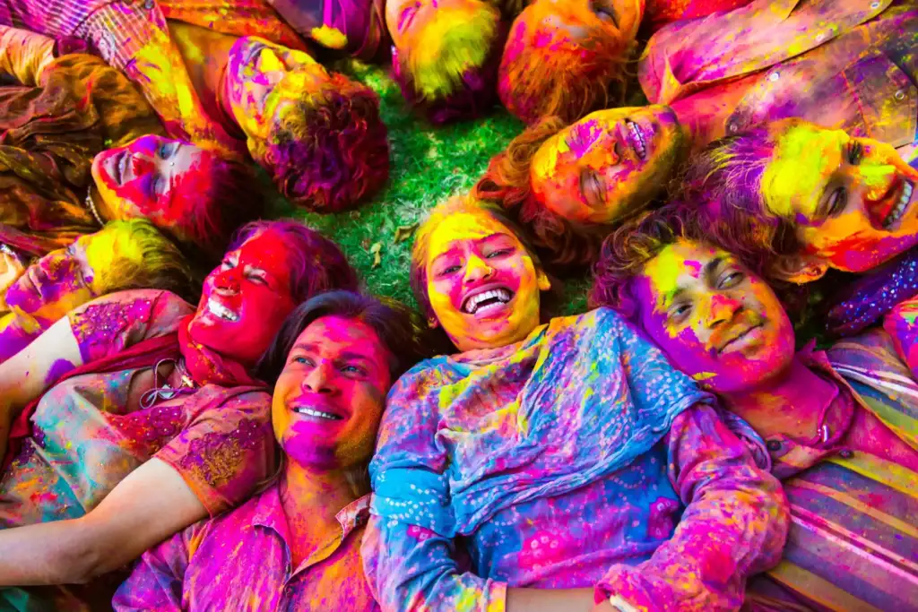 Holi Gesichten Indien