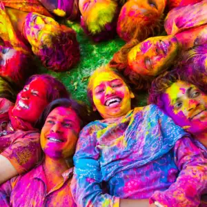 Holi Gesichten Indien