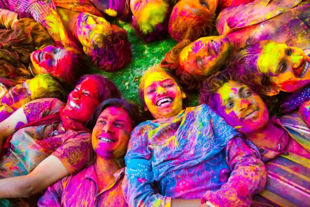 Holi Gesichten Indien